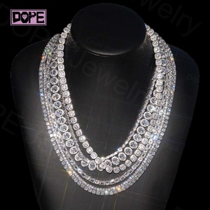 Chaîne de <span class=keywords><strong>tennis</strong></span> Moissanite prix usine glacé 2MM 3MM 4MM 5MM Hiphop chaîne de Moissanite VVS en argent Sterling 925 - Product Image 1