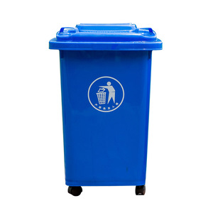 Contenedor de Basura de Plástico para Exteriores, Azul, 80L, Rectangular con Ruedas, para Almacenamiento de Desechos - Product Image 1