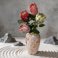 Fleurs artificielles en soie de qualité supérieure, grandes fleurs de Protea, décorations pour lieux de mariage, ornements pour salon, arrangements floraux