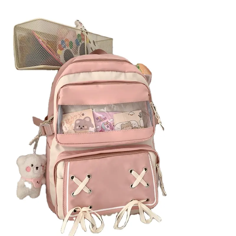 Borsa da scuola per studenti di grande capacità di moda personalizzata per ragazza di nuovo stile zaino impermeabile per adolescenti carino in stile giapponese personalizzato