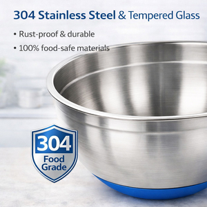 Ensemble de bols à mélanger pratiques <span class=keywords><strong>en</strong></span> acier inoxydable 304 de 5 QT, grands bols profonds empilables <span class=keywords><strong>en</strong></span> métal pour la préparation des aliments, la cuisson, le travail quotidien <span class=keywords><strong>en</strong></span> cuisine - Product Image 3