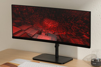 Nouveau support de moniteur réglable en hauteur en alliage d'acier avec étagère de rangement de 38 pouces pour bureau à domicile et configuration informatique