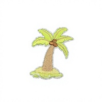 Patch brodé auto-adhésif sur le thème de la plage d'été, motif cocotier, patch décoratif pour chaise de plage