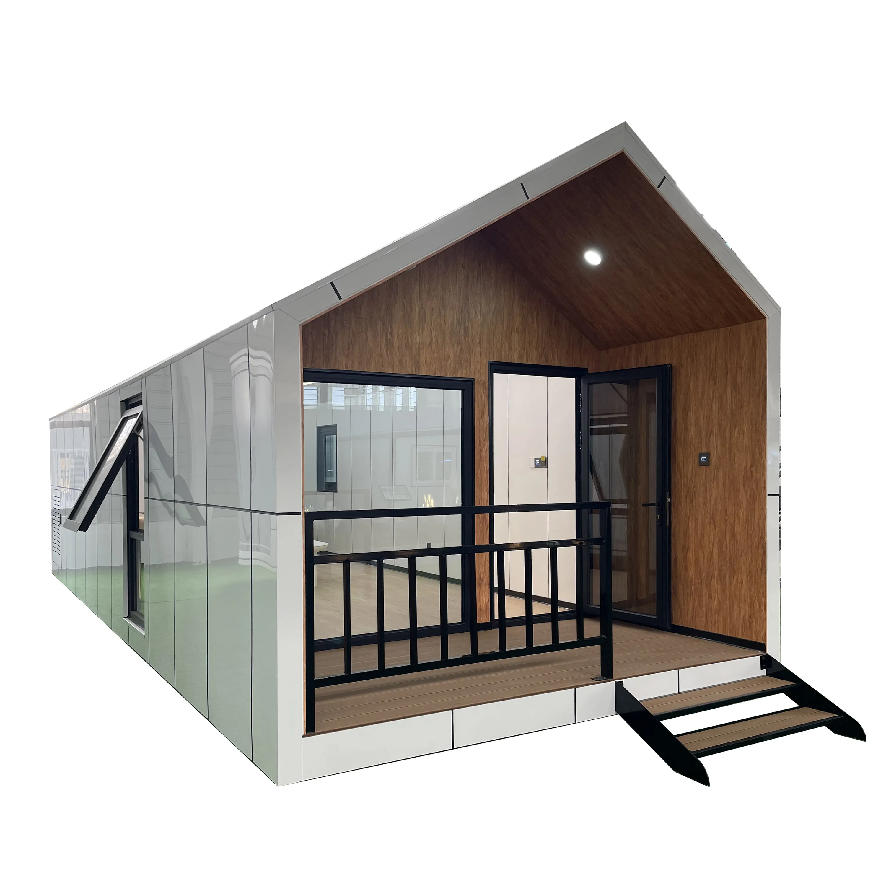 Modular Mobile Triangular Roof Low Cost Modern Style Tiny Homes Smart System Vacation House For Commercial Sale