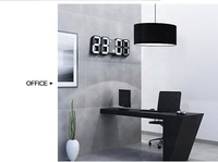 Reloj Despertador Digital LED 3D con Brillo Ajustable para Mesa, Pared, Almacén, Oficina, Sala de Estar, Luz Nocturna