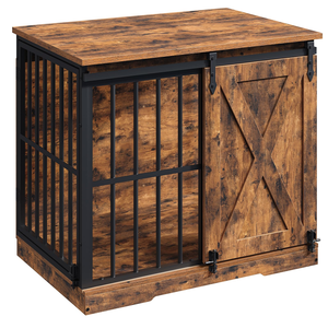 Cage à chien en bois robuste pour intérieur, avec porte en métal et séparateur à tiroir, pour animaux de grande taille - Product Image 6