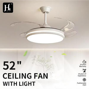 Modern White Invisible <b>Ceiling</b> <b>Fan</b> <b>with</b> Light - Silent LED <b>Ceiling</b> <b>Fan</b> Lamp for Living Room Bedroom - Product Image 3