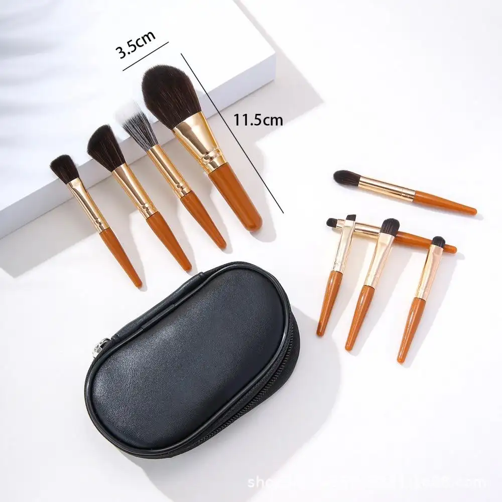 Schlussverkauf neue 9-teiliges Reisebürsten-Makeup-Pinsel-Set Großhandel günstige Preise Kosmetikpinsel-Sets mit Minitasche