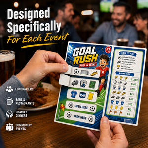 Tarjetas de Raspar de Fútbol con Diseño Gratuito, Ilustraciones Personalizadas, Plan de Premios y Oportunidades de Ganar, Boletos para Abrir y Descubrir Premios para Recaudaciones de Fondos y Eventos - Product Image 4