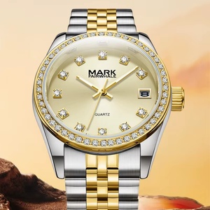 Mark Fairwhale FW-3050 Women's Fashion Quartz Watch with Calendar Alloy <b>Case</b> Stainless Steel Band 3BAR Water Resistant 30mm Dial - Product Image 4