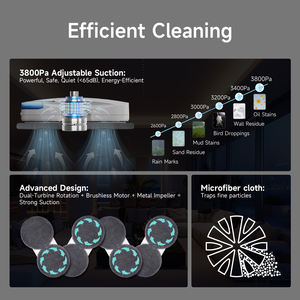 Robot nettoyeur de vitres T10Pro, appareil de nettoyage privé, nettoyeur de vitres, modèle T10Pro, robot nettoyeur de vitres, puissance 72W - Product Image 2