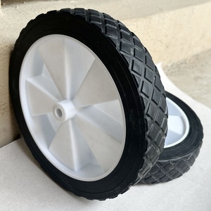 Ruedas de 8 pulgadas para cortacésped, ruedas pequeñas de plástico de 8'' <span class=keywords><strong>con</strong></span> neumáticos para cultivadores de jardín y carros de lavado a presión - Product Image 4