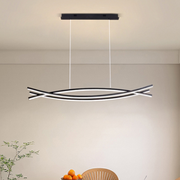 Table à manger linéaire de luxe moderne pour restaurants, comptoir de bar, lustre avec éclairage élégant pour réception, lustre de forme allongée