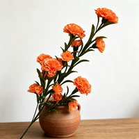 Carnations artificielles en soie - Décoration de mariage, Saint-Valentin, Thanksgiving, Fête des Mères, Noël, décoration de la maison, couleur et taille personnalisées