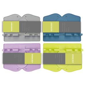 Silicone Spoon Rest Heat-Resistant Drainage Mat Spoon Holder <b>Hand</b> <b>Wash</b> Only - Product Image 1