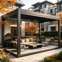 Pergola à lames en aluminium résistante au vent et imperméable avec supports en alliage renforcé pour ombrage multi-scènes résidentiel/jardin/cour