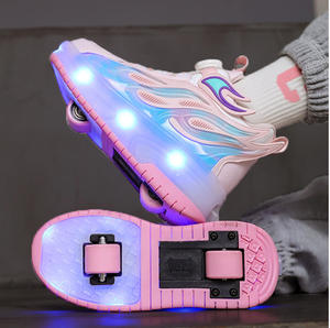 Vendite dirette di fabbrica scarpe da ginnastica per bambini <span class=keywords><strong>pattini</strong></span> estivi a due ruote ricaricabili LED invisibili <span class=keywords><strong>pattini</strong></span> ruota - Product Image 5