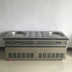QDMECH Machine à rouleaux de crème glacée frite double plaque plate <span class=keywords><strong>pour</strong></span> desserts aux fruits et yaourts, durable - Product Image 6