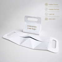 Sac en papier cadeau pliable blanc triangulaire Leabon, personnalisez votre logo, boîte en carton texturé, vente en gros directe usine