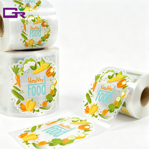 Autocollants alimentaires personnalisés, transparents, en PET, imperméables, étiquettes d'emballage alimentaire saines pour les bols à salade en plastique et en papier, autocollants en rouleau - Product Image 2