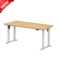 Station de travail électrique blanche pour 2 personnes, tables d'ordinateur, bureau debout électrique, hauteur réglable, bureau à double moteur