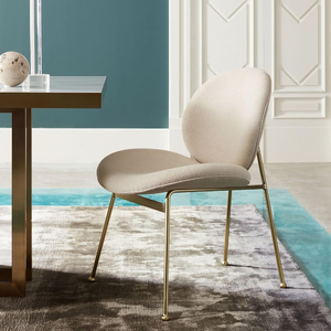 <span class=keywords><strong>Chaise</strong></span> d'extérieur en <span class=keywords><strong>velours</strong></span> blanc, mobilier de salle à manger moderne avec coccinelle - Product Image 3