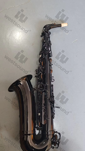 <span class=keywords><strong>Saxofón</strong></span> <span class=keywords><strong>alto</strong></span> de latón de alta calidad, acabado en níquel negro mate, instrumento de práctica y presentación en Mi bemol, precios al por mayor - Product Image 2