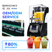 Mixeur Commercial Insonorisé Moseener à Moteur DC Sans Balais, Mixeur Professionnel 220V à Écran Tactile pour Glace Pilée et Smoothies