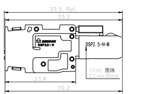 Bloc de bornes monté sur rail DSP2.5-H-M-01P-11-00A(H) avec fiche droite - Product Image 3