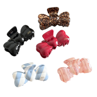 Pince à cheveux en acétate à nœud papillon, style vintage rayé, pince requin simple pour queue de cheval, accessoires pour chignon et coiffure arrière pour femme