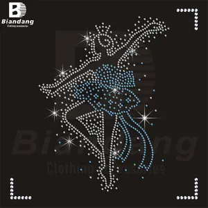 कस्टम जिमनास्टिक लड़की डिजाइन टी शर्ट गैंडा गर्म फिक्स नृत्य लड़की गैंडा मोटिफ ट्रांसफर