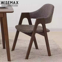 WISEMAX FURNITURE Chaise de salle à manger minimaliste en bois massif PU cuir rempli d'éponge mobilier de salle à manger chaise de loisirs pour restaurant
