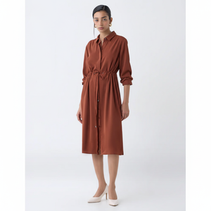 เดรสเสื้อเชิ้ตตู้เสื้อผ้าสีน้ำตาลทึบ - Product Image 1