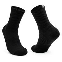 Chaussettes de sport de baseball Elite Sox Elite en nylon élastique noir et blanc
