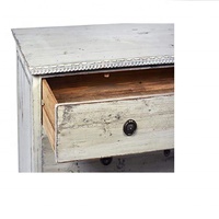 Muebles tradicionales antiguos para el hogar, cómoda de almacenamiento de madera recuperada hecha a mano con 3 cajones para dormitorio, hotel, sala de estar.