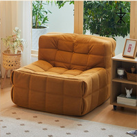 Conjunto de Sofá Modular Moderno con Sillones de Corduroy, Brazos Acolchados, Relleno de Espuma y Patas de Madera para Sala de Estar, en Forma de U, Color Naranja