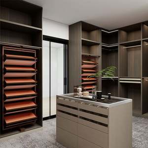 Armoire de style minimaliste moderne, en bois, haut de gamme, série cool et sombre, armoire pour homme - Product Image 3