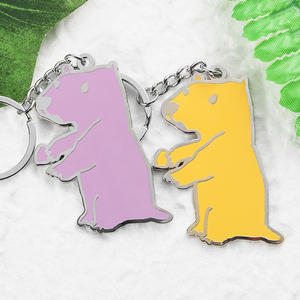 Portachiavi in Metallo Personalizzati con Motivi di Animali Cartoon, Catene Portachiavi in Metallo con Logo, Anelli Portachiavi in Lega di Zinco Argento con Smalto Duro e Logo all'Ingrosso - Product Image 3