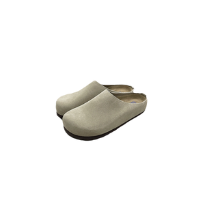 Mules décontractées en cuir de vache véritable de qualité supérieure avec boucle réglable, bout fermé et semelle en liège, pour hommes et femmes, vente en gros - Product Image 3