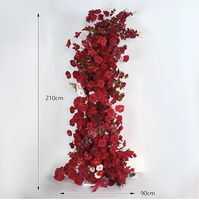 Arche de mariage en forme de trompette avec des roses, arche de mariage, arrangement floral, décoration d'arche de fleurs artificielles en soie.