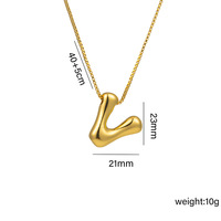 Collier en acier inoxydable 316L avec initiale en forme de bulle, pendentif alphabet ballon A-Z, plaqué or 18 carats, personnalisé pour femme, bouddhisme