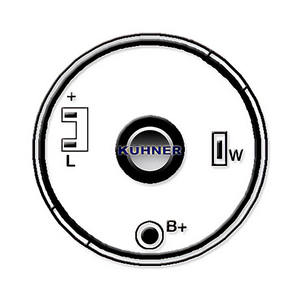 Alternatore compatibile con RENAULT 19 I 1.9 DT Diesel (KW: 68, CV: 92) dal 09-1990 al 04-1992 KUHNER 30716RI NUOVO - Product Image 3