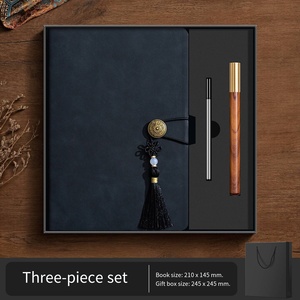 Luxury Leather Notebook <b>Gift</b> Set With Wooden Pen And Tassel Decor For <b>Graduation</b> Business Present Premium <b>Gift</b> Set Custom Logo - Product Image 5
