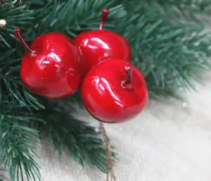 Boda árbol de Navidad guirnalda colgante Mini DIY caja de regalo accesorios decoración Hogar Accesorios 3,5 cm manzana roja