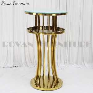 <span class=keywords><strong>Tabouret</strong></span> <span class=keywords><strong>de</strong></span> <span class=keywords><strong>Bar</strong></span> haut en verre avec chaises, élégant, <span class=keywords><strong>pour</strong></span> Table à gâteaux, hôtel club, mariage, acier inoxydable - Product Image 6