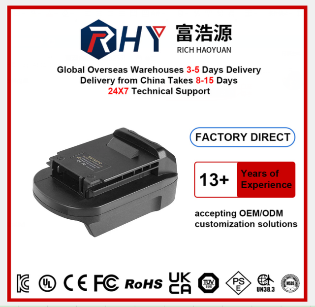 18V ABS Battery Adapter Converter for Power Tool Lithium Battery with USB Charging Port Universal Fit Cordless Tools