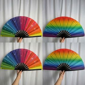 Nuevo Tipo de Abanico Plegable de Bambú con Tela de Cebolla Pintado a Mano, Personalizado, Ecológico, de Gran Tamaño, para Decoración de Bodas - Product Image 1