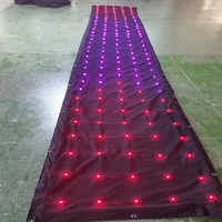 Toile de fond pour cabine de DJ Tissu en velours scintillant RVB Rideau étoilé à LED pour boîtes de nuit Double Decker Ignifuge Blue Emission Party