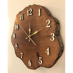 Rustic Live Edge <b>Wooden</b> Wall Clock Silent Non Ticking Analog Natural Tree <b>Slice</b> Clock for Living Room Bedroom Office Farmhouse - Product Image 1