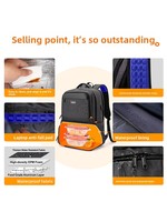 Sac à dos thermique unisexe pour employés de bureau, sac à lunch pour ordinateurs portables, compartiment pour ordinateur portable de 15 pouces avec fermeture éclair